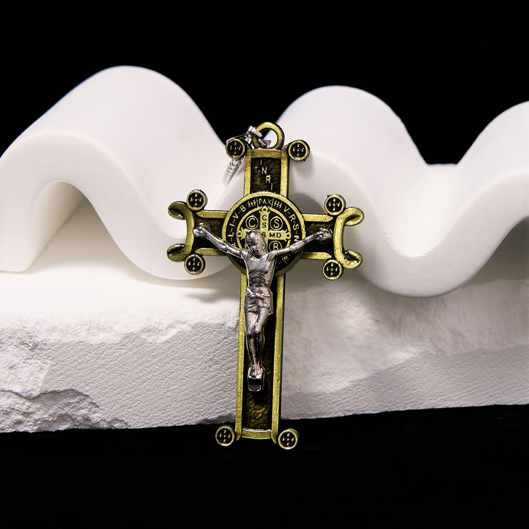 Christiandiscipleshop Classic Style St. Benedict Cross Pendant Exquisite Protective Amulet Necklace