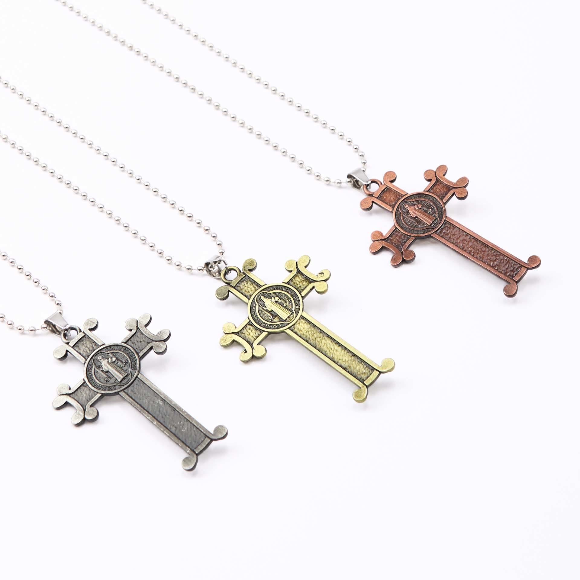 Christiandiscipleshop Classic Style St. Benedict Cross Pendant Exquisite Protective Amulet Necklace