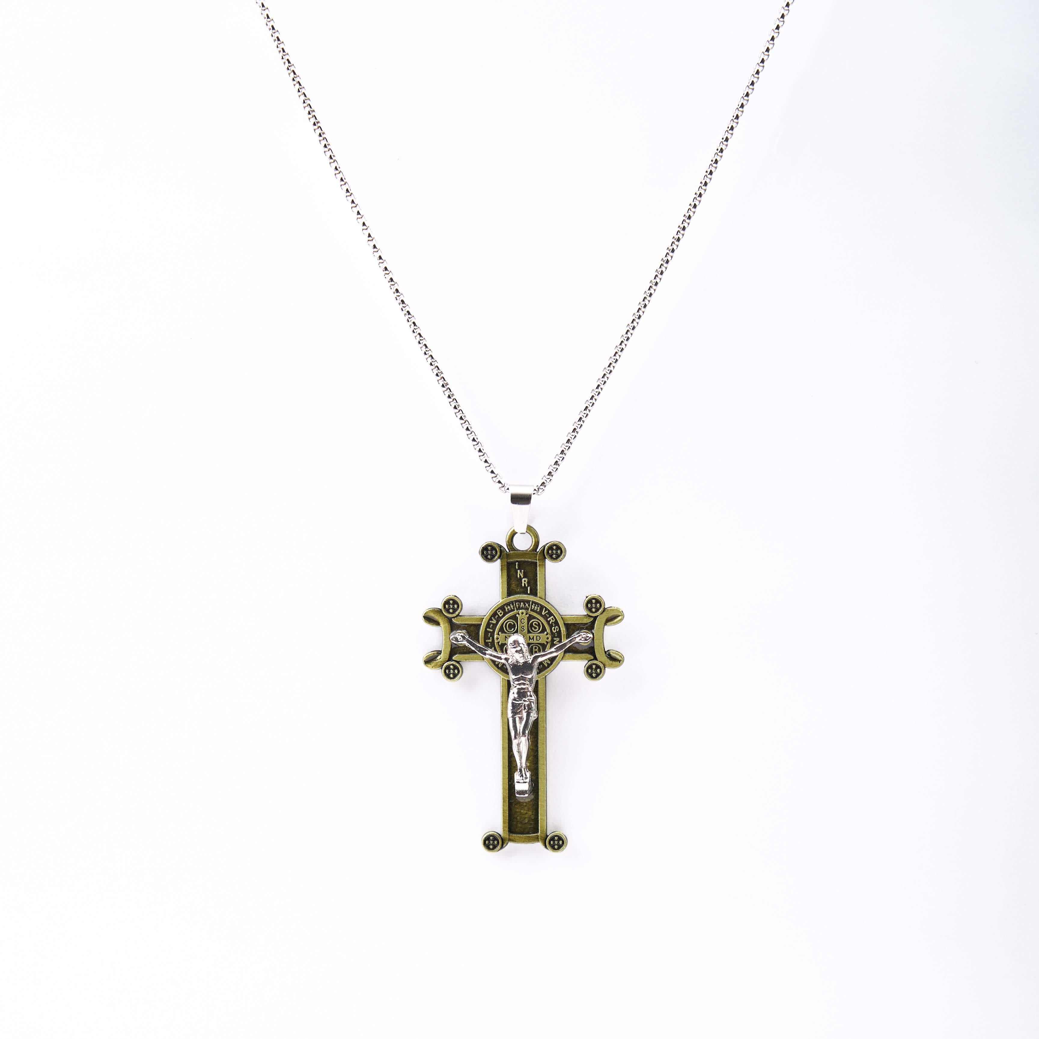 Christiandiscipleshop Classic Style St. Benedict Cross Pendant Exquisite Protective Amulet Necklace