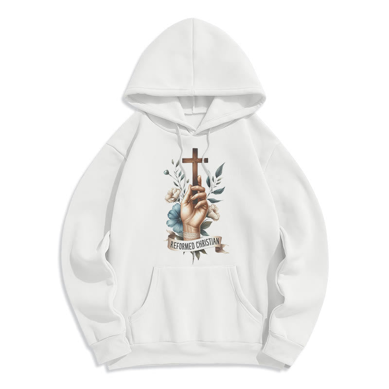 Christianartworkshop Classic Colored Style Reformed Christian Faith Fleece Lined Polyester Hoodie
