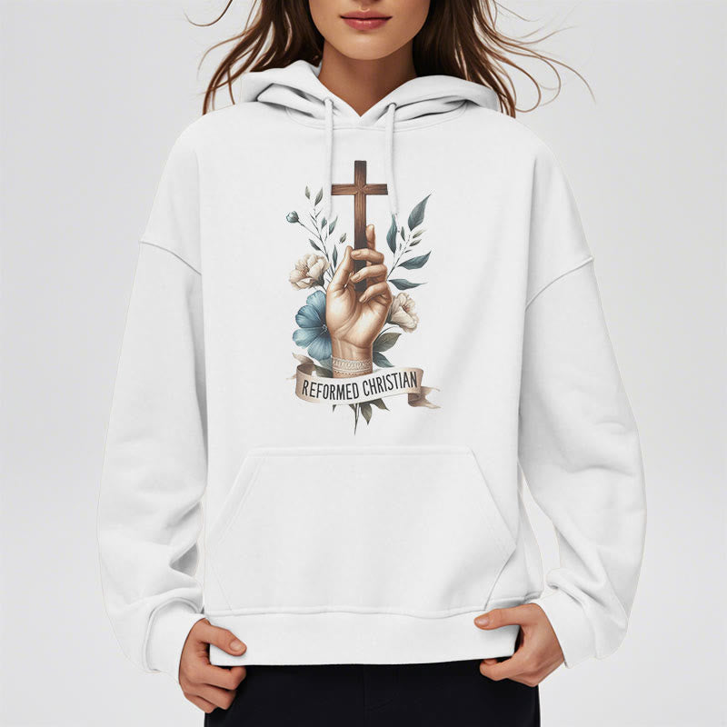 Christianartworkshop Classic Colored Style Reformed Christian Faith Fleece Lined Polyester Hoodie