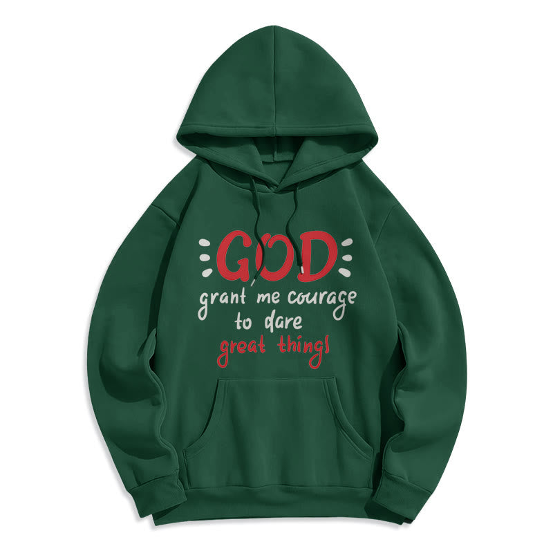 christiandiscipleshop Modern Style God Grant Me Courage Fleece Lined Polyester Hoodie