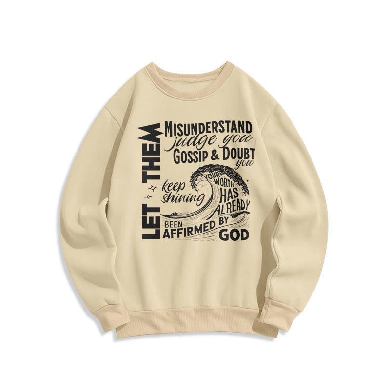 christiandiscipleshop Modern Style Affirmed By God Fleece Lined Polyester Sweatshirt