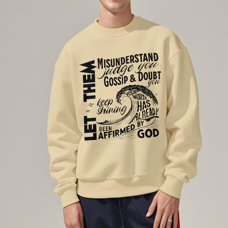 christiandiscipleshop Modern Style Affirmed By God Fleece Lined Polyester Sweatshirt