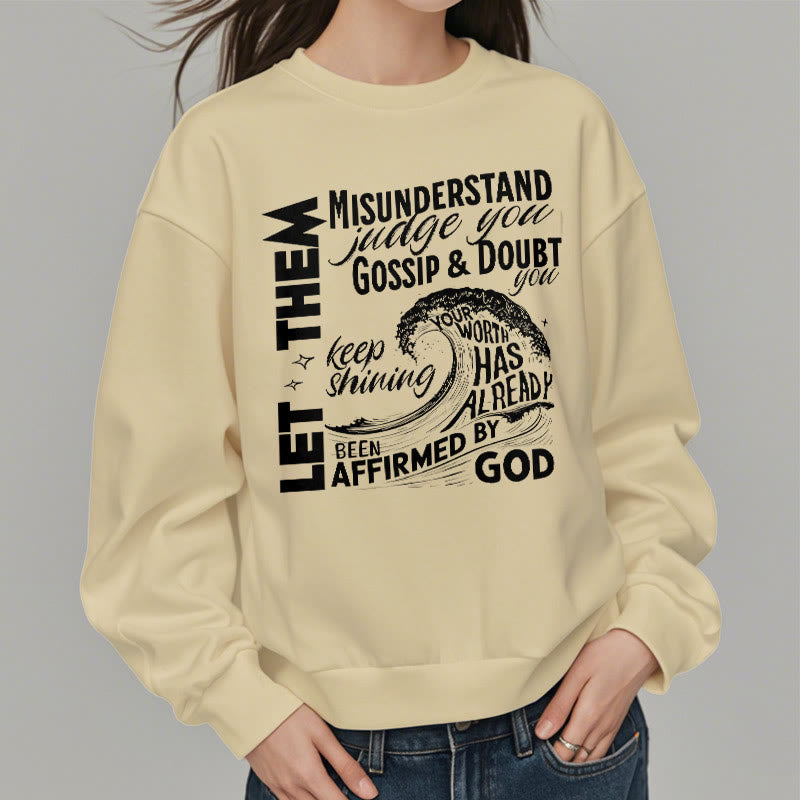christiandiscipleshop Modern Style Affirmed By God Fleece Lined Polyester Sweatshirt