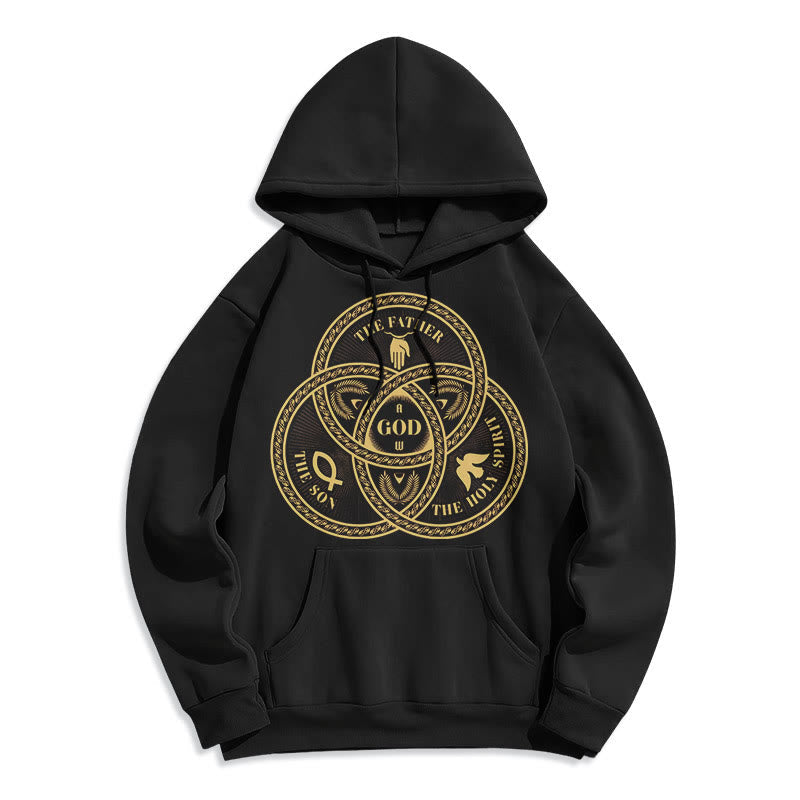 Christiandiscipleshop Classic Style Sacred Trinity Unity Fleece Lined Polyester Hoodie