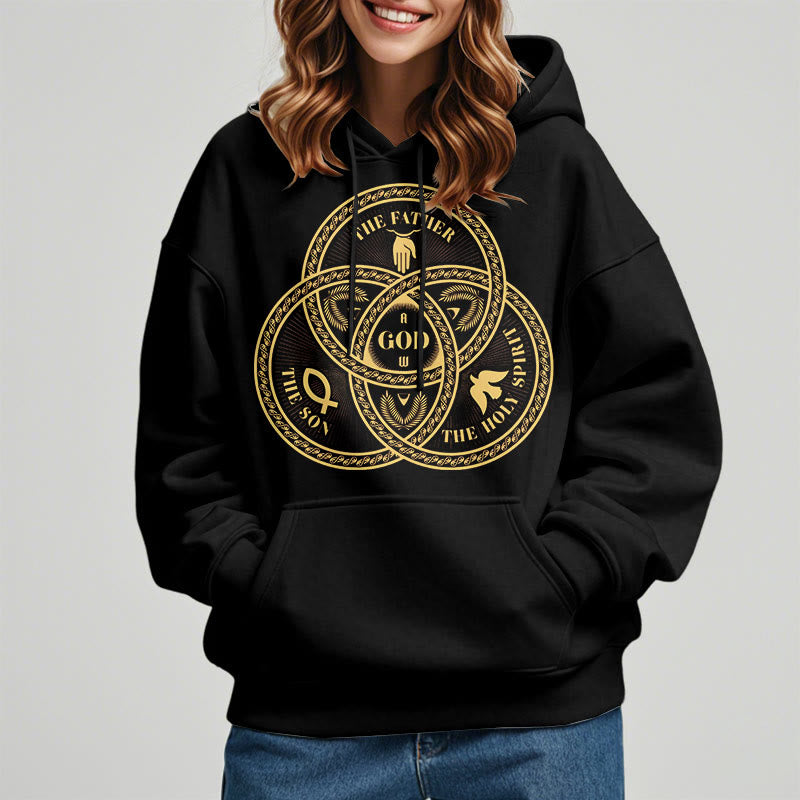 Christiandiscipleshop Classic Style Sacred Trinity Unity Fleece Lined Polyester Hoodie