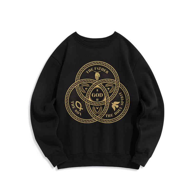 Christiandiscipleshop Classic Style Sacred Trinity Unity Fleece Lined Polyester Sweatshirt
