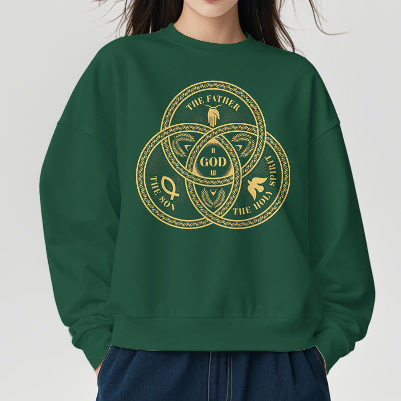 Christiandiscipleshop Classic Style Sacred Trinity Unity Fleece Lined Polyester Sweatshirt