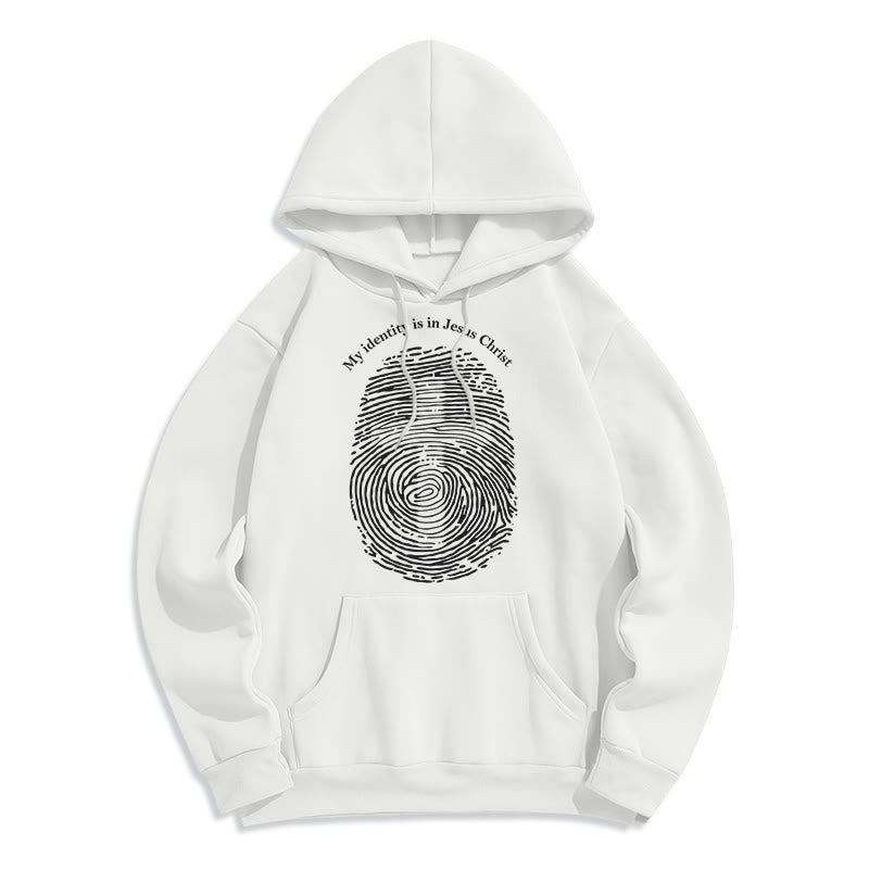 Christiandiscipleshop Classic Style My Identity Is In Jesus Christ Cross Fleece Lined Polyester Hoodie