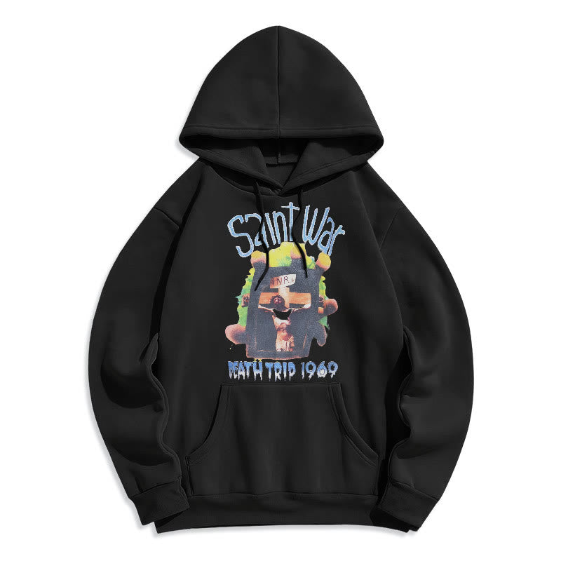 christiandiscipleshop Modern Colored Style Saint War Fleece Lined Polyester Hoodie