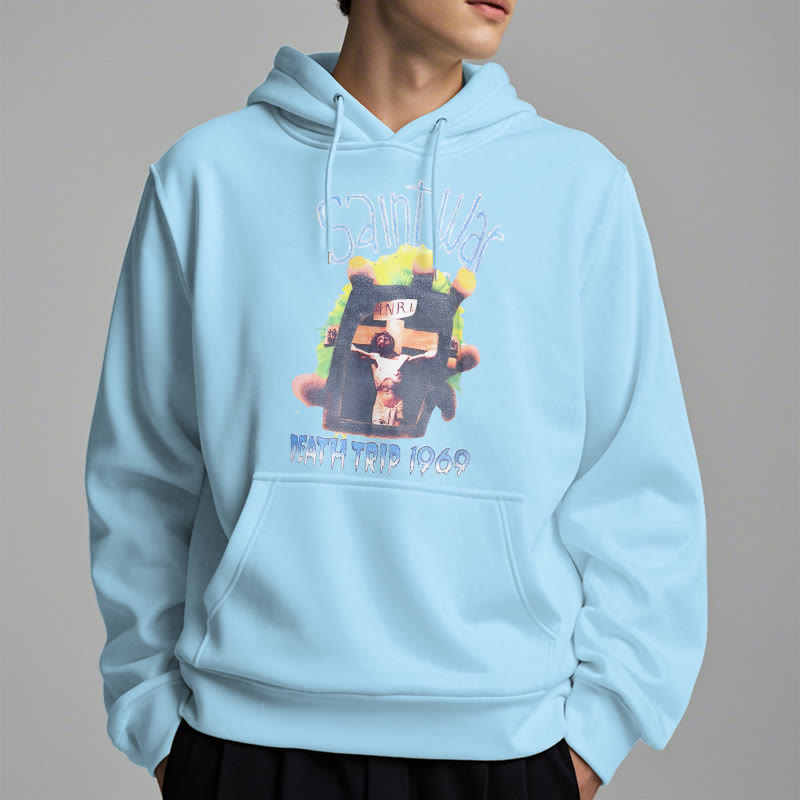 christiandiscipleshop Modern Colored Style Saint War Fleece Lined Polyester Hoodie