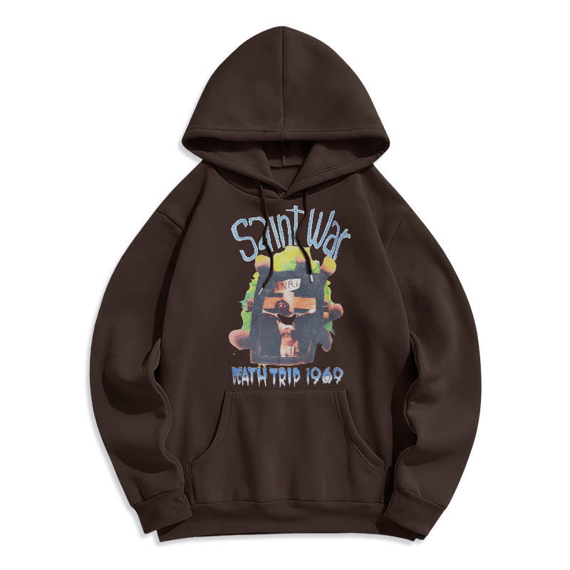 christiandiscipleshop Modern Colored Style Saint War Fleece Lined Polyester Hoodie