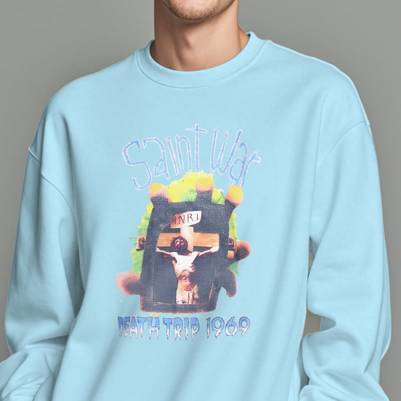christiandiscipleshop Modern Colored Style Saint War Fleece Lined Polyester Sweatshirt