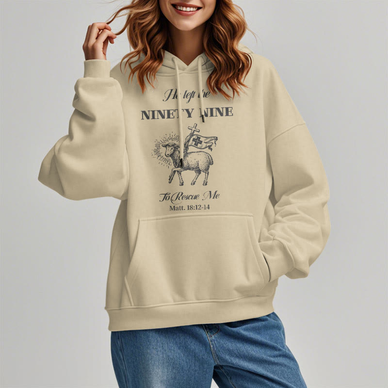 Christiandiscipleshop Quotation Style He Left the Ninety-Nine Fleece Lined Polyester Hoodie