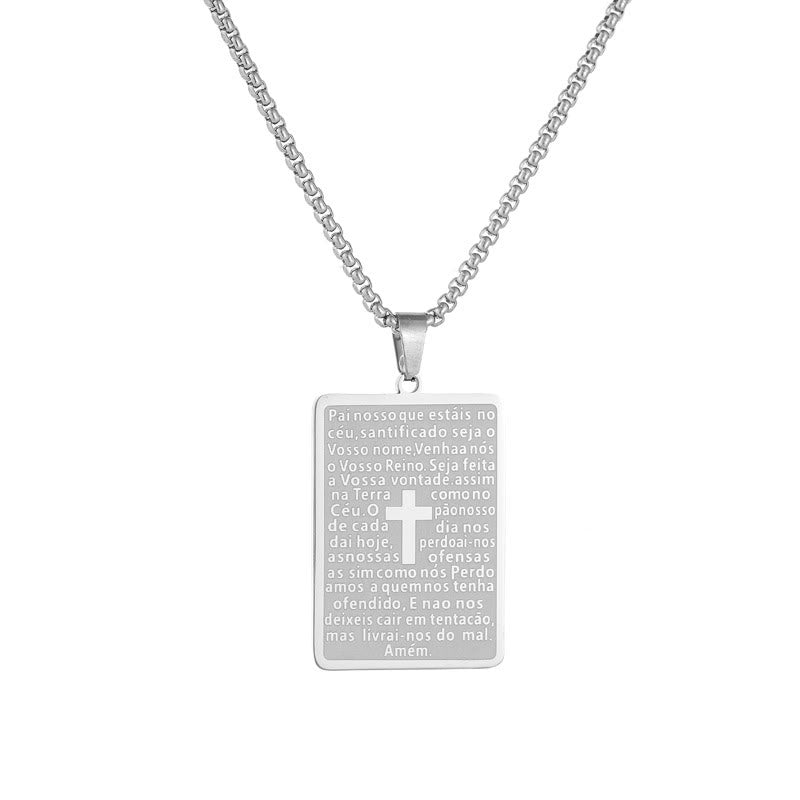 Christiandiscipleshop Classic Style Scripture Lord's Prayer Cross Pendant Necklace