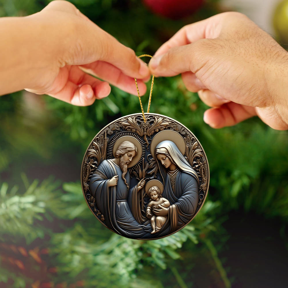 Christiandiscipleshop Retro Style Nativity Christmas Blessing Hanging Ornaments A
