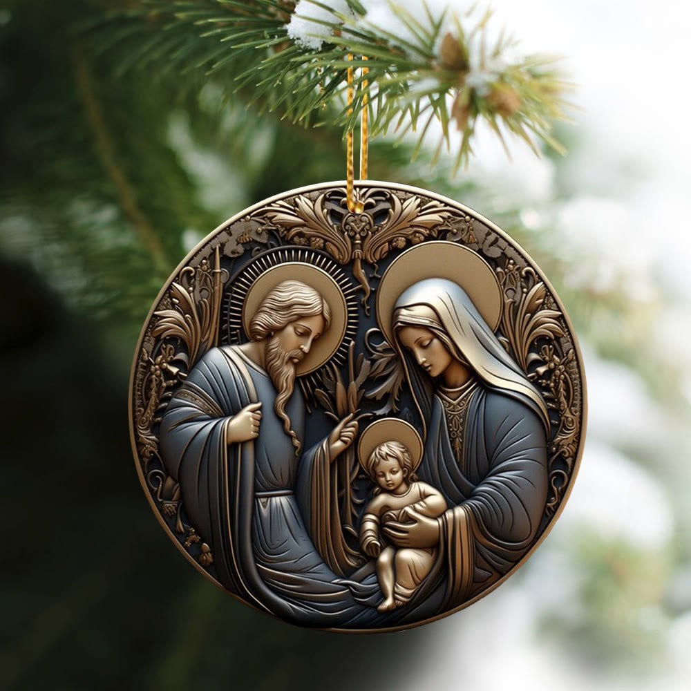 Christiandiscipleshop Retro Style Nativity Christmas Blessing Hanging Ornaments A