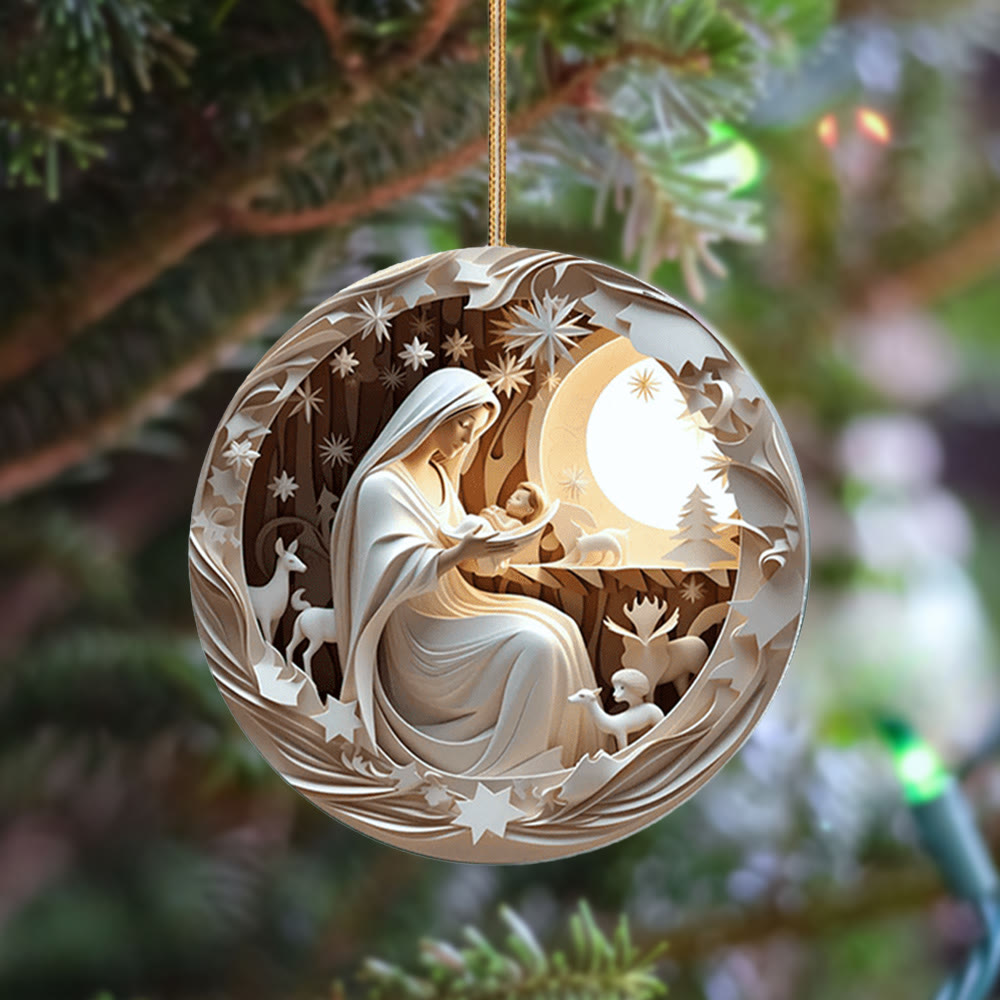 Christiandiscipleshop Sculptural Style Nativity Christmas Hanging Ornaments A
