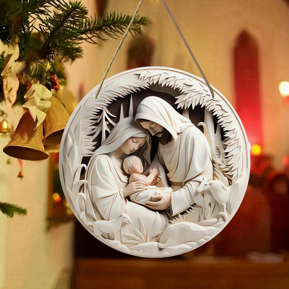 Christiandiscipleshop Realistic Sculpture Styles Holy Family Nativity Hanging Ornaments B