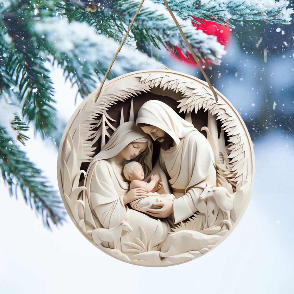 Christiandiscipleshop Realistic Sculpture Styles Holy Family Nativity Hanging Ornaments B