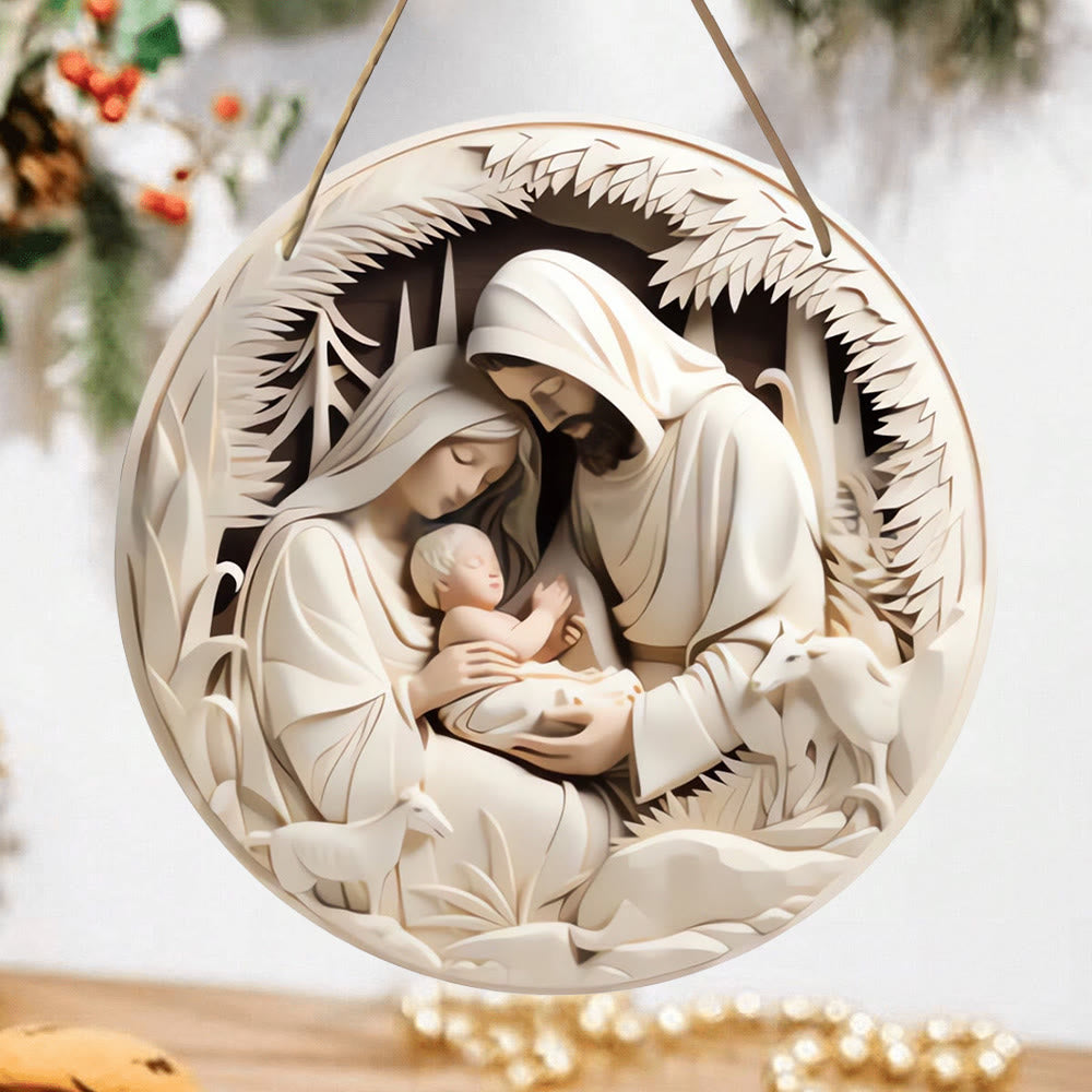 Christiandiscipleshop Realistic Sculpture Styles Holy Family Nativity Hanging Ornaments B