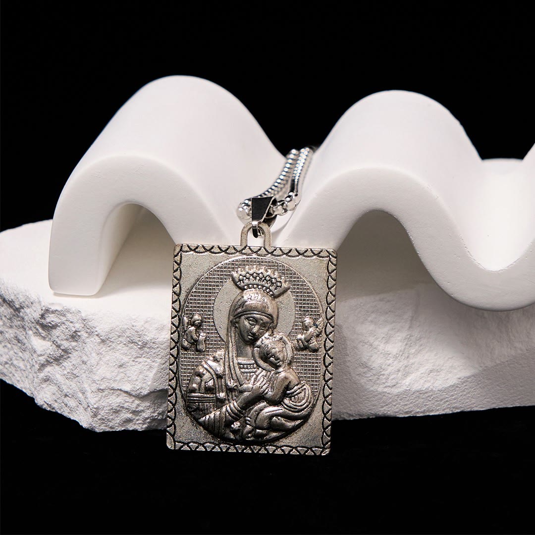 Christiandiscipleshop Classic Style Jesus & Mary Madonna and Child Saint Medal Pendant Necklace