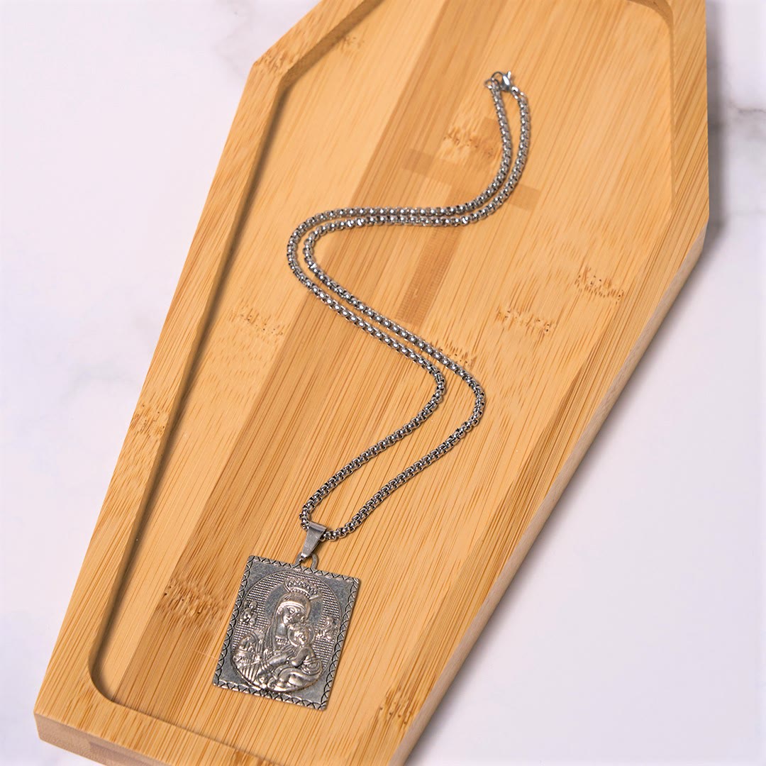 Christiandiscipleshop Classic Style Jesus & Mary Madonna and Child Saint Medal Pendant Necklace