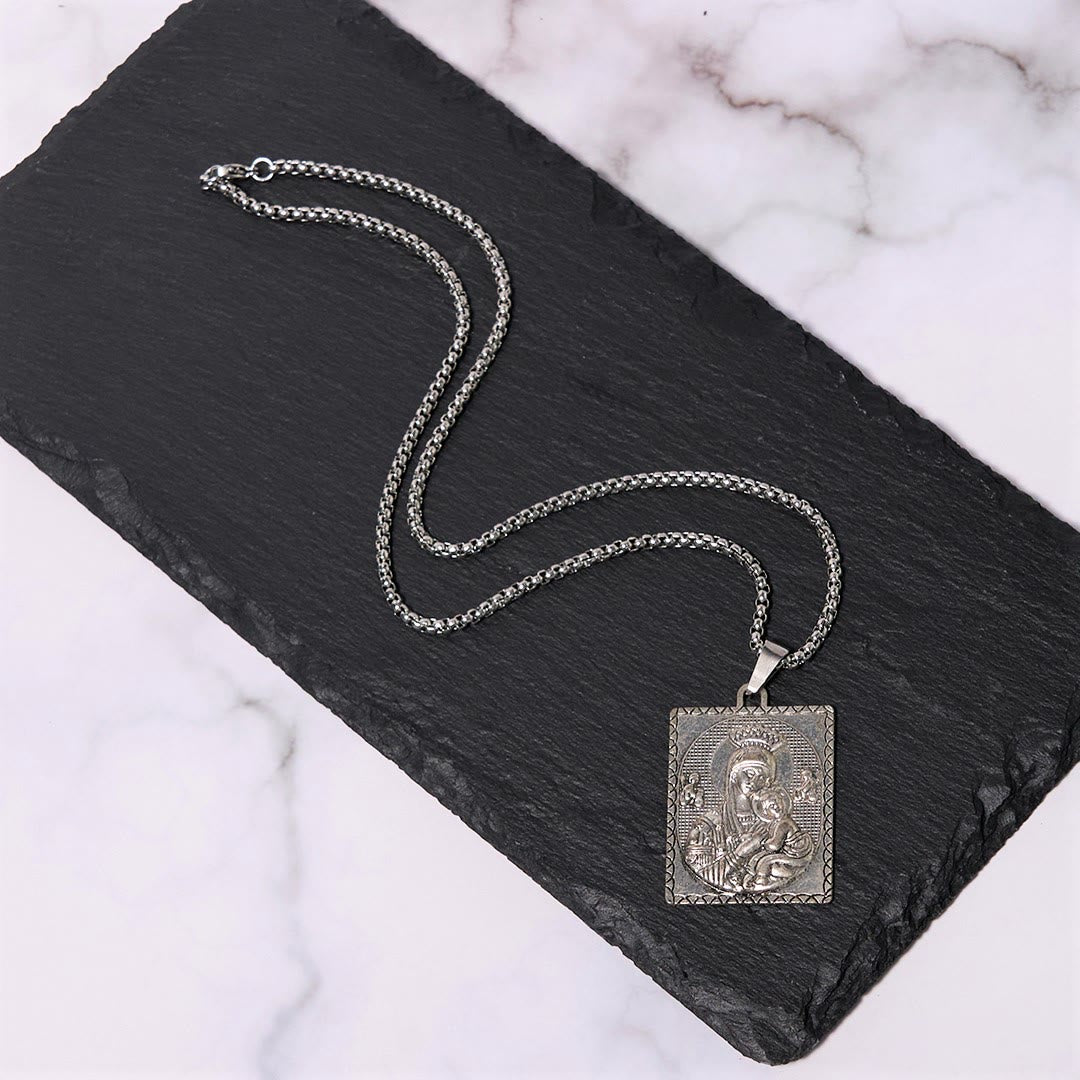 Christiandiscipleshop Classic Style Jesus & Mary Madonna and Child Saint Medal Pendant Necklace