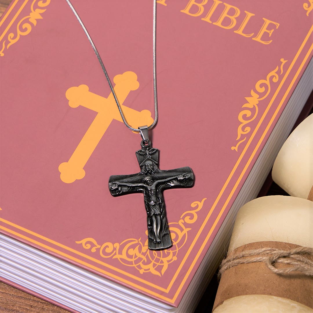 Christiandiscipleshop Classic Style Trinity Cross Father & Son & Holy Spirit Pendant Necklace