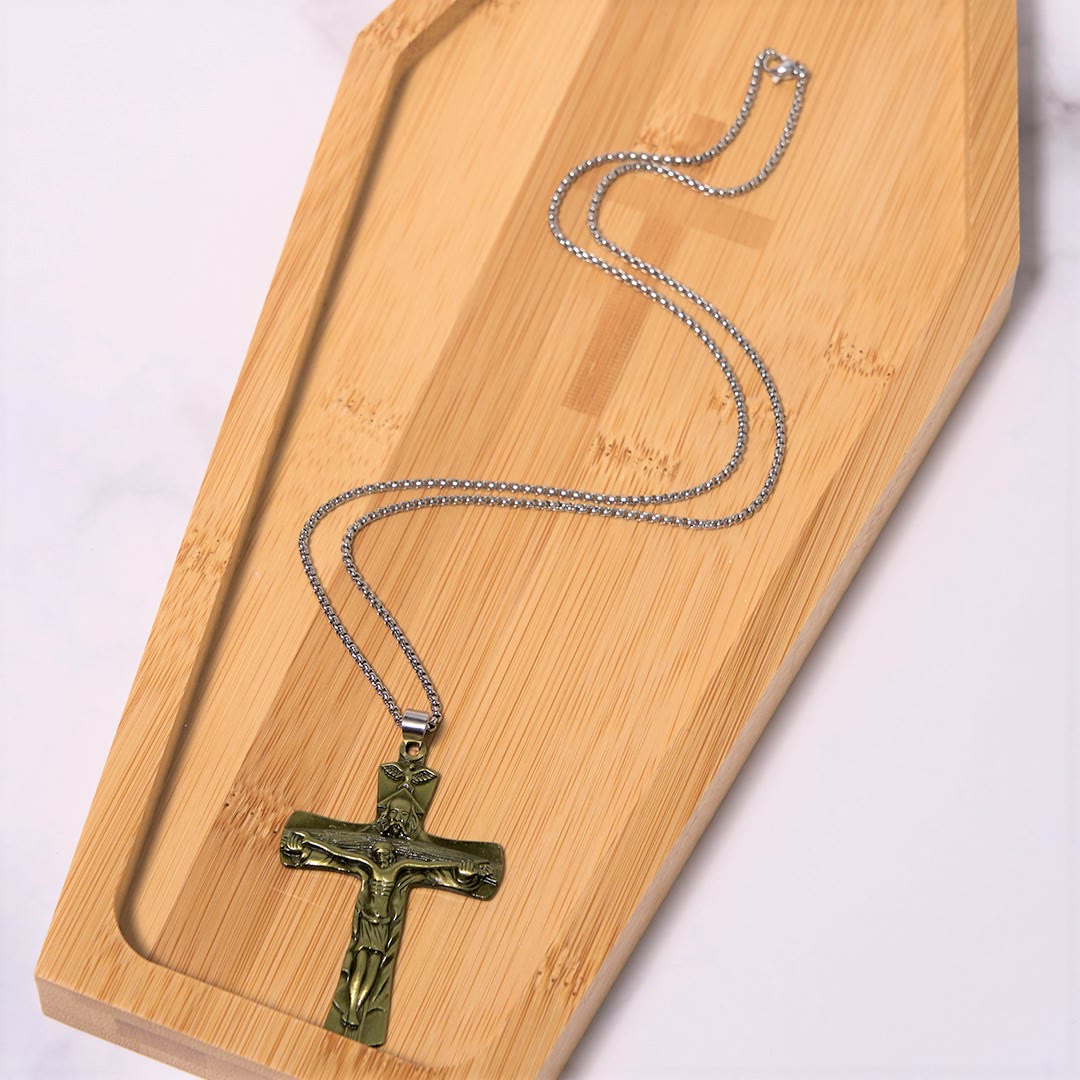 Christiandiscipleshop Classic Style Trinity Cross Father & Son & Holy Spirit Pendant Necklace