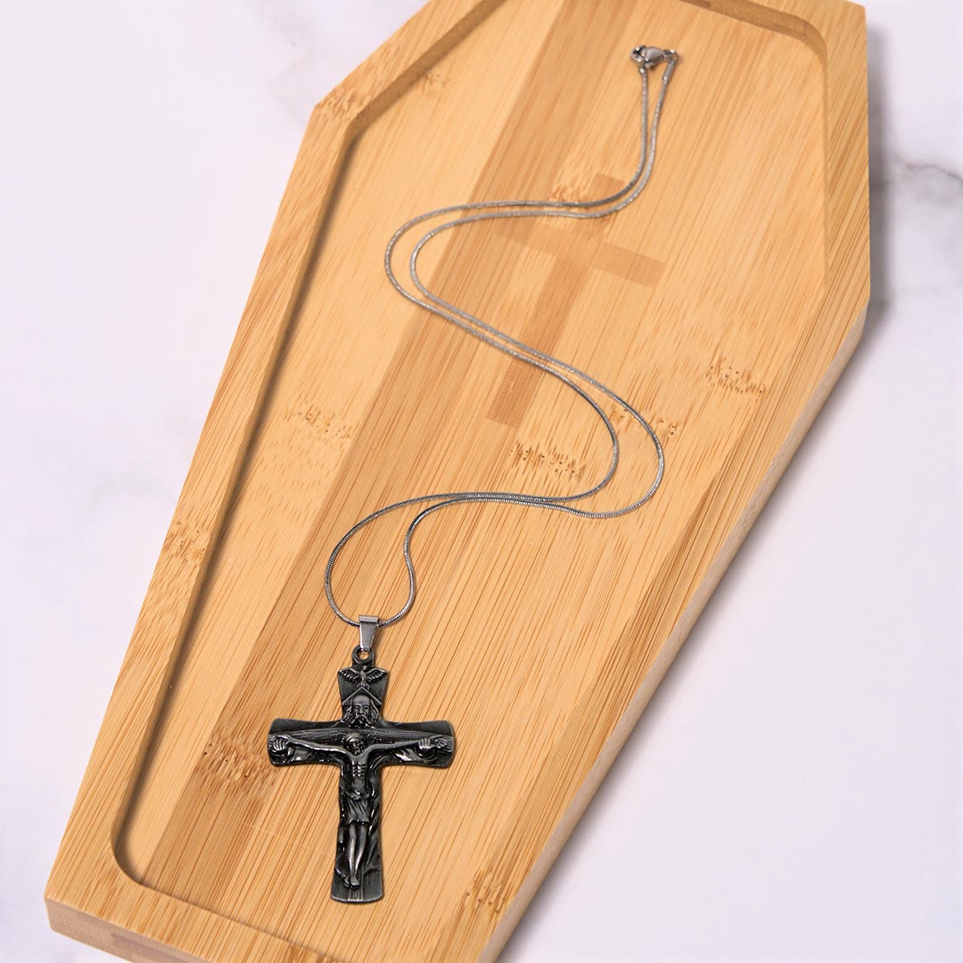 Christiandiscipleshop Classic Style Trinity Cross Father & Son & Holy Spirit Pendant Necklace