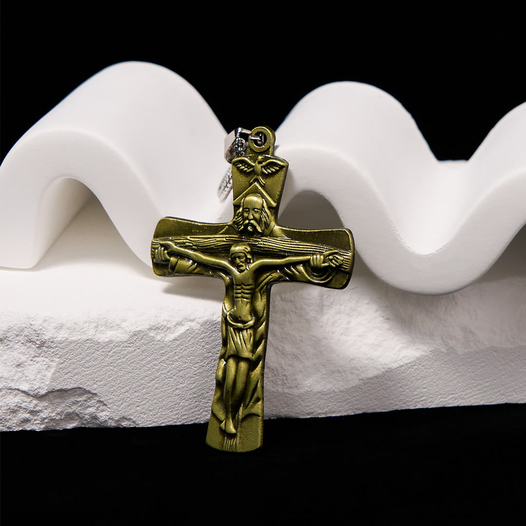 Christiandiscipleshop Classic Style Trinity Cross Father & Son & Holy Spirit Pendant Necklace