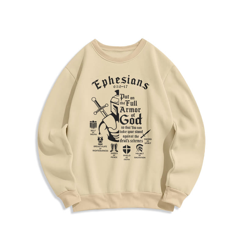Christiandiscipleshop Quotation Style Full Armor of God Fleece Lined Polyester Sweatshirt