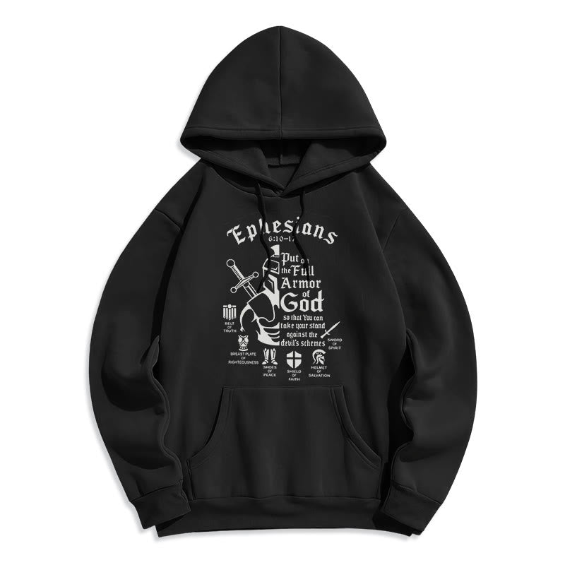 Christiandiscipleshop Quotation Style Full Armor of God Fleece Lined Polyester Hoodie