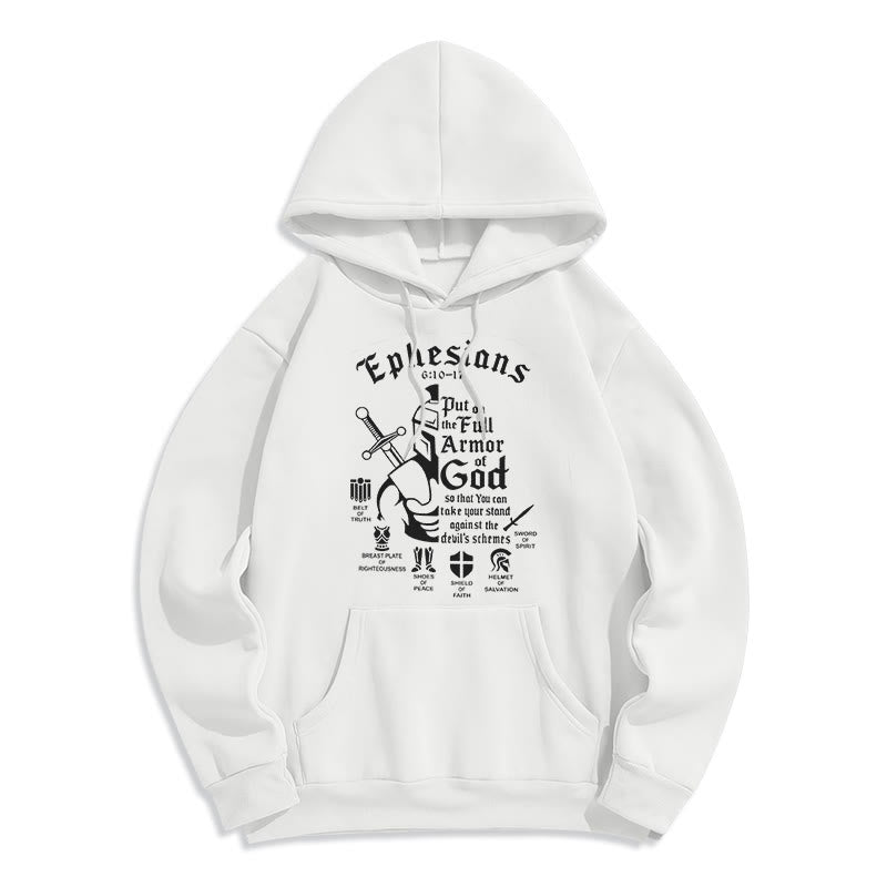 Christiandiscipleshop Quotation Style Full Armor of God Fleece Lined Polyester Hoodie