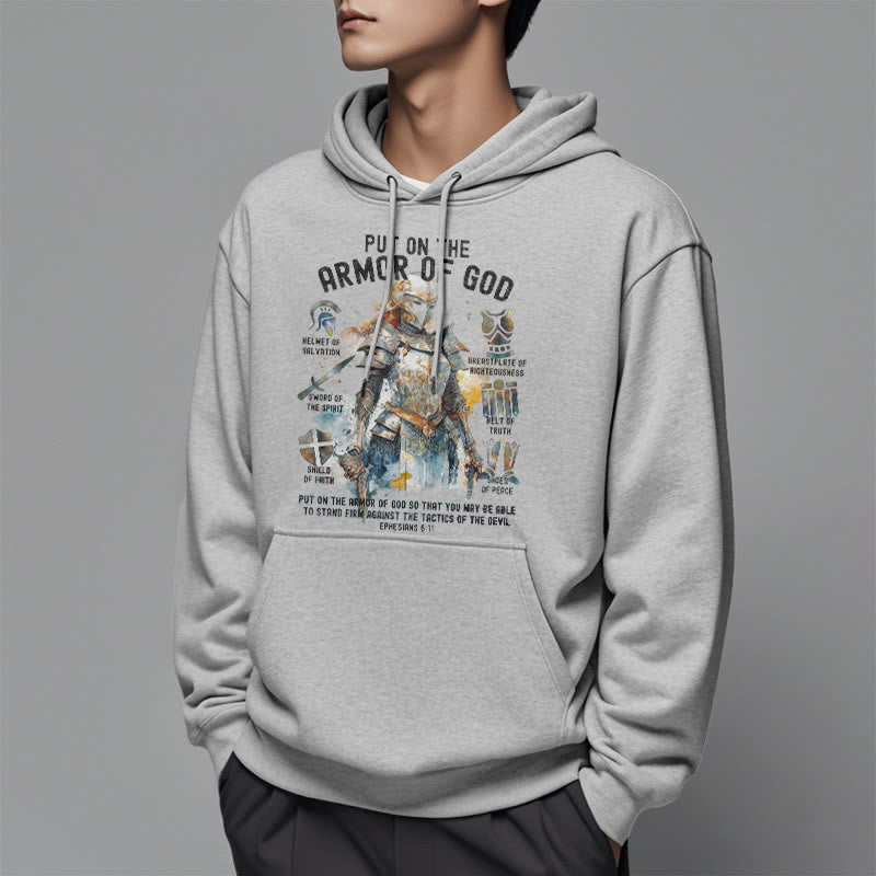Christiandiscipleshop Colored Style Put On The Armor of God Fleece Lined Polyester Hoodie