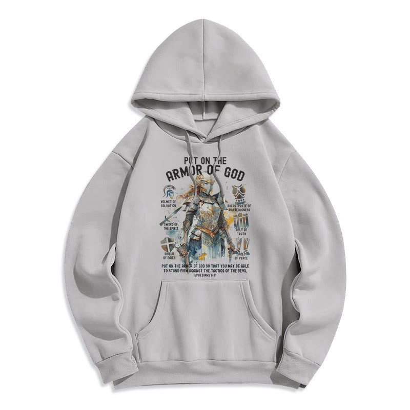 Christiandiscipleshop Colored Style Put On The Armor of God Fleece Lined Polyester Hoodie