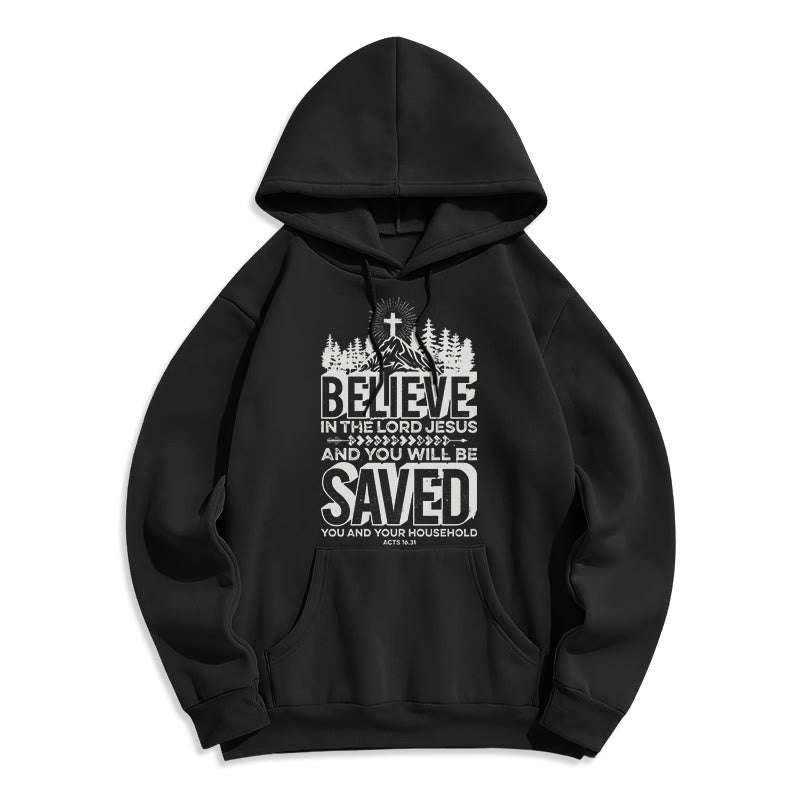christiandiscipleshop Modern Style Believe In The Jesus Lord Fleece Lined Polyester Hoodie