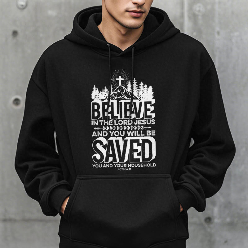 christiandiscipleshop Modern Style Believe In The Jesus Lord Fleece Lined Polyester Hoodie