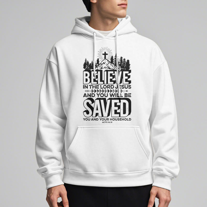christiandiscipleshop Modern Style Believe In The Jesus Lord Fleece Lined Polyester Hoodie