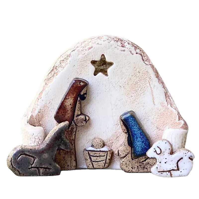 Christiandiscipleshop Classic Style Nativity Scene Star Resin Desktop Decorations Ornament