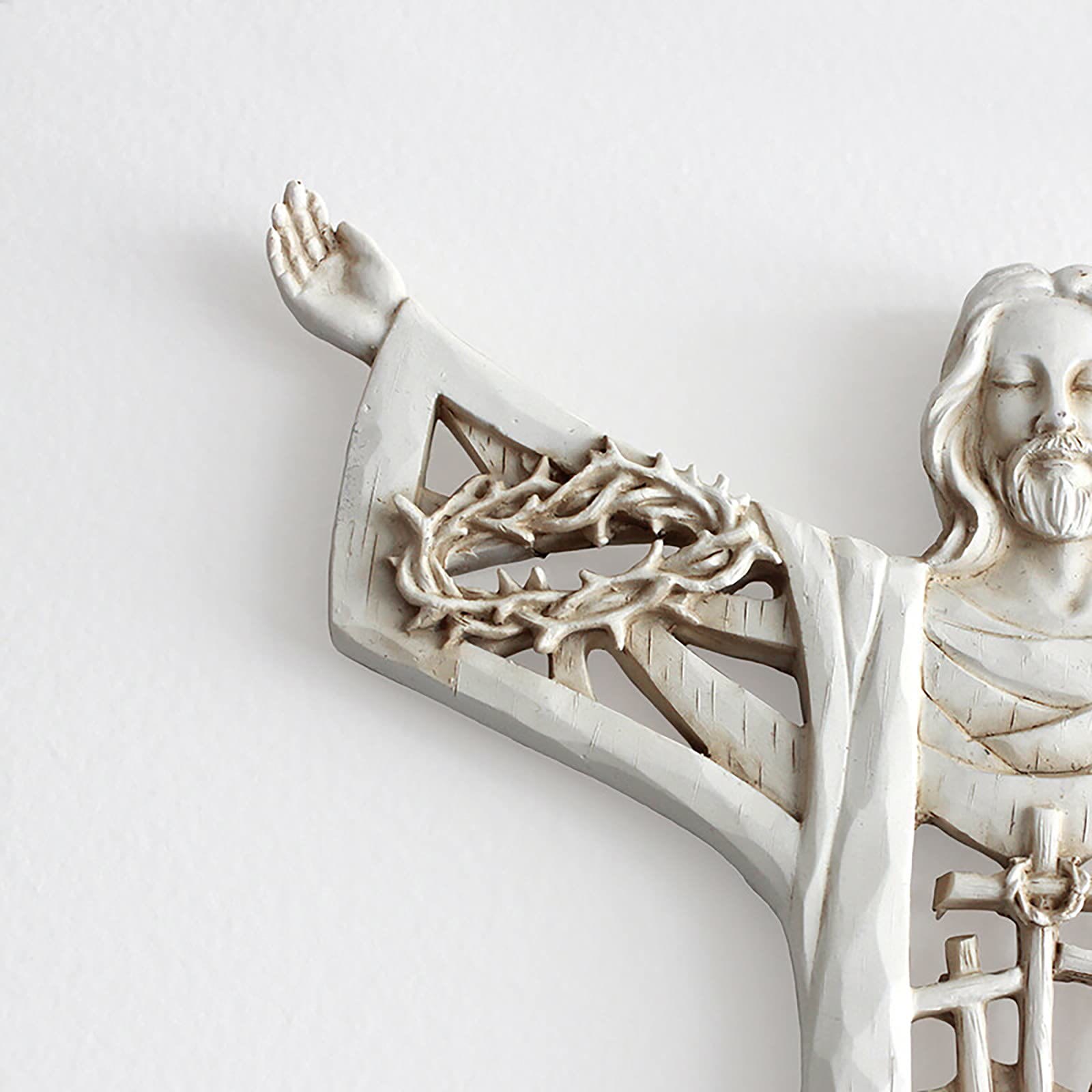 Christianartworkshop Classic Style Crafted Jesus Arms Opened Figure Desktop Decorations Ornament