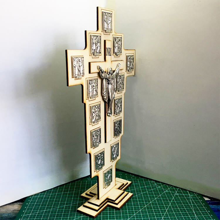 Christianartworkshop Classic Style Crafted Crucifix Cross Jesus Figure Desktop Decorations Ornament