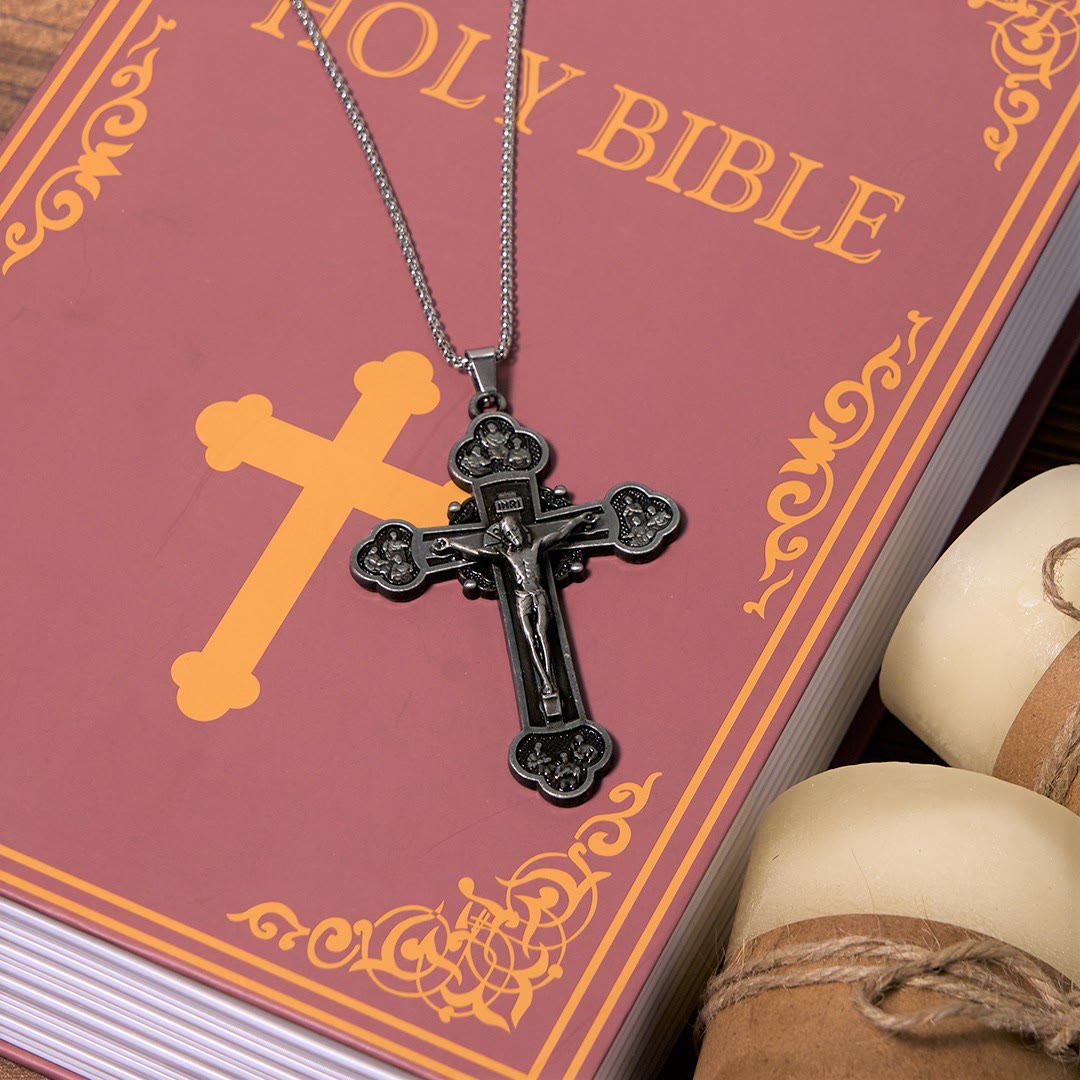 Christiandiscipleshop Classic Style Multicolor Craft Alloy Crucifix Faith Pendant Necklace