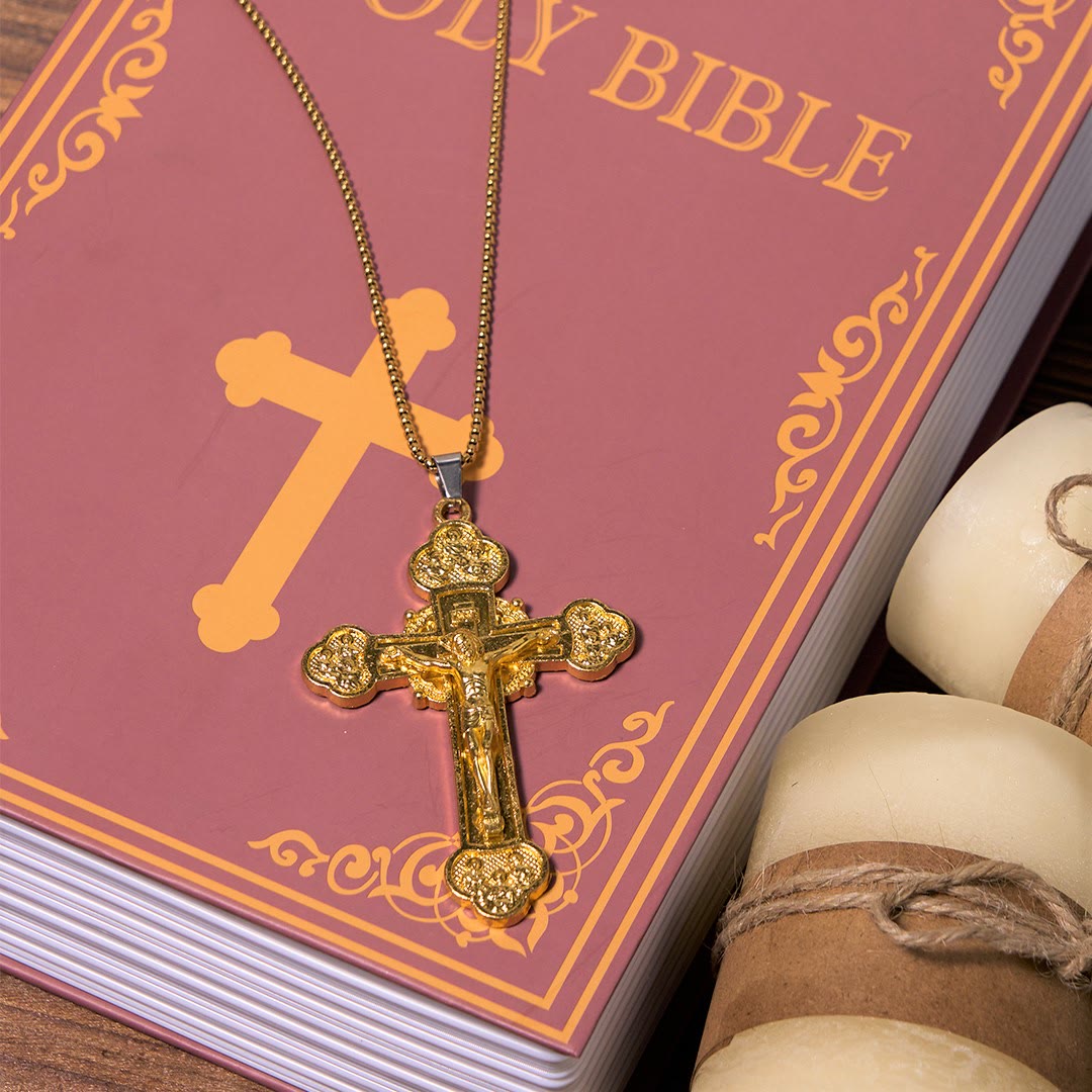 Christiandiscipleshop Classic Style Multicolor Craft Alloy Crucifix Faith Pendant Necklace
