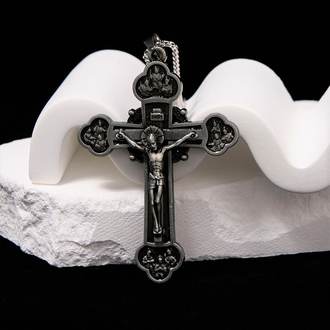 Christiandiscipleshop Classic Style Multicolor Craft Alloy Crucifix Faith Pendant Necklace