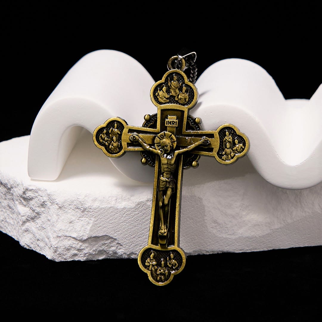 Christiandiscipleshop Classic Style Multicolor Craft Alloy Crucifix Faith Pendant Necklace