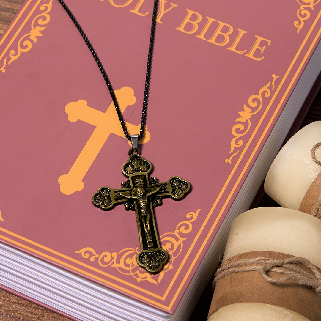 Christiandiscipleshop Classic Style Multicolor Craft Alloy Crucifix Faith Pendant Necklace