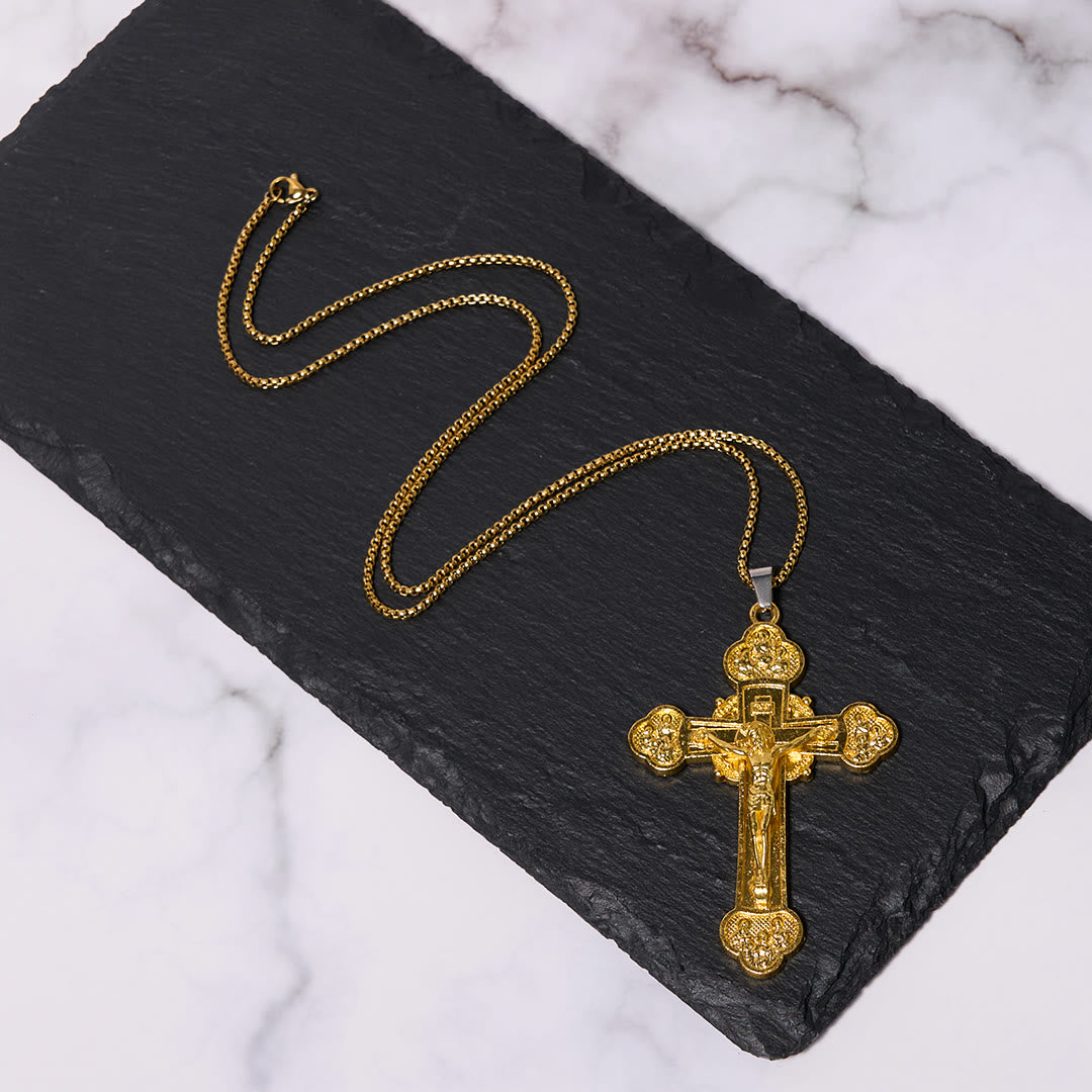 Christiandiscipleshop Classic Style Multicolor Craft Alloy Crucifix Faith Pendant Necklace